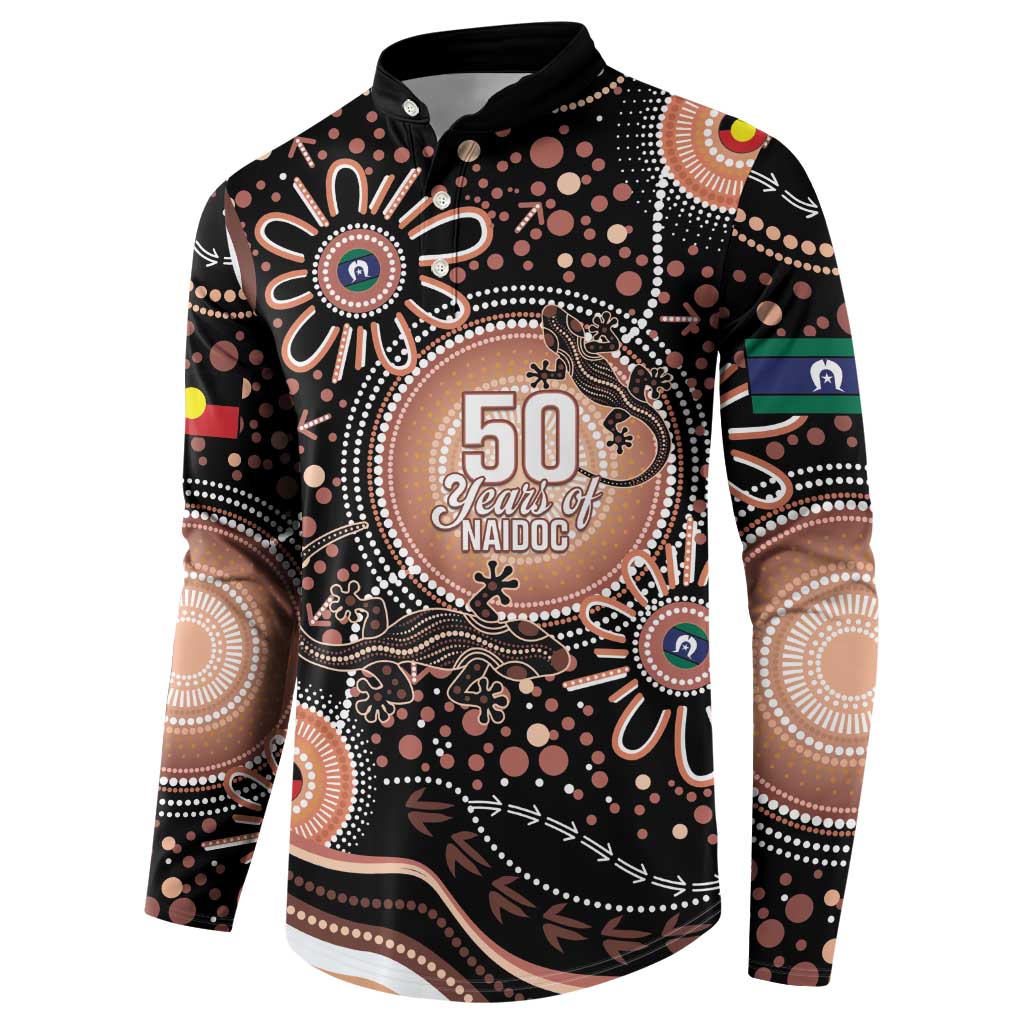 Australia NAIDOC Week Button Sweatshirt Happy 50th Anniversary Brown Version