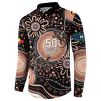 Australia NAIDOC Week Button Sweatshirt Happy 50th Anniversary Brown Version