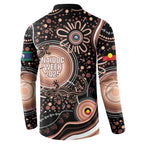 Australia NAIDOC Week Button Sweatshirt Happy 50th Anniversary Brown Version