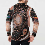 Australia NAIDOC Week Button Sweatshirt Happy 50th Anniversary Brown Version