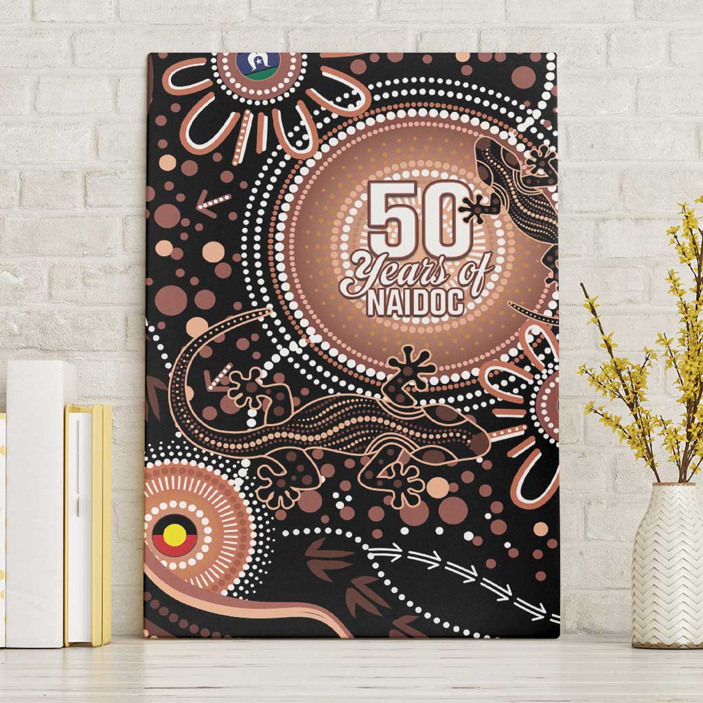 Australia NAIDOC Week Canvas Wall Art Happy 50th Anniversary Brown Version