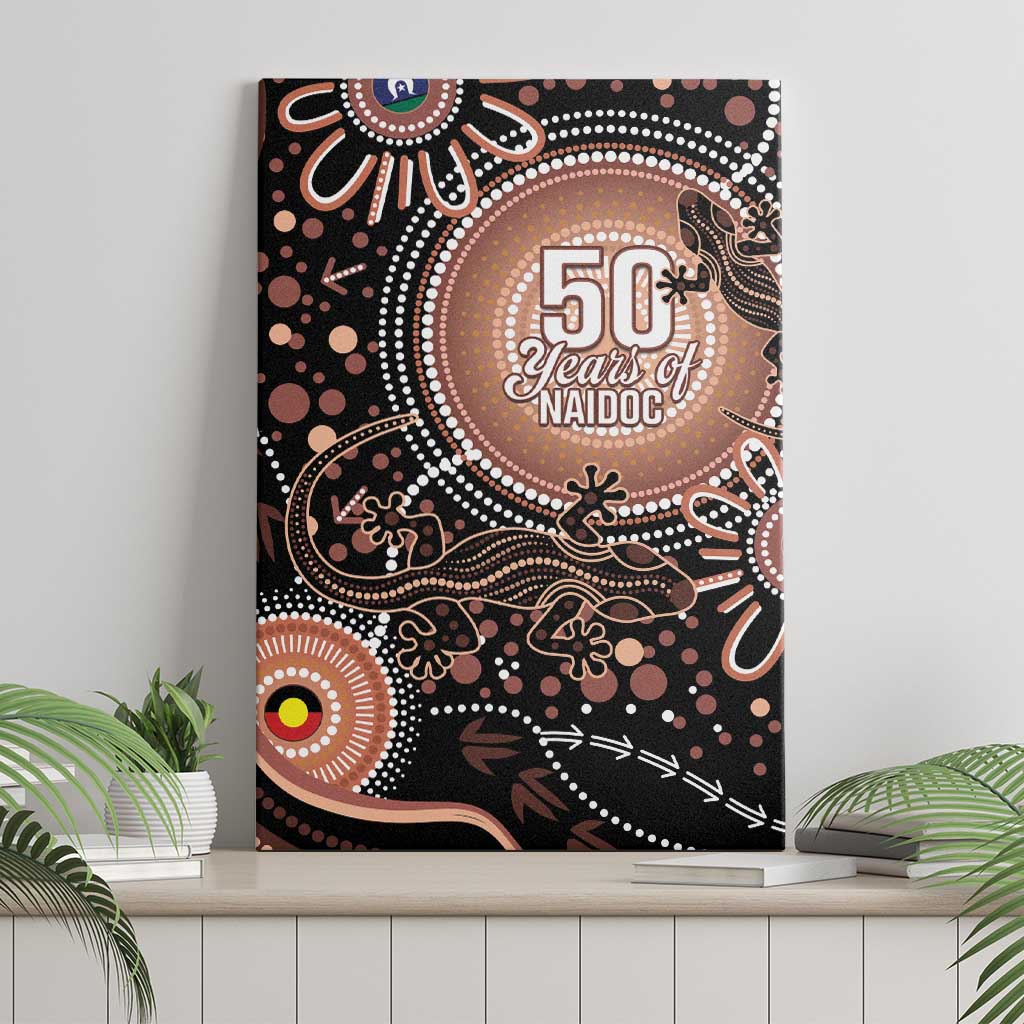 Australia NAIDOC Week Canvas Wall Art Happy 50th Anniversary Brown Version