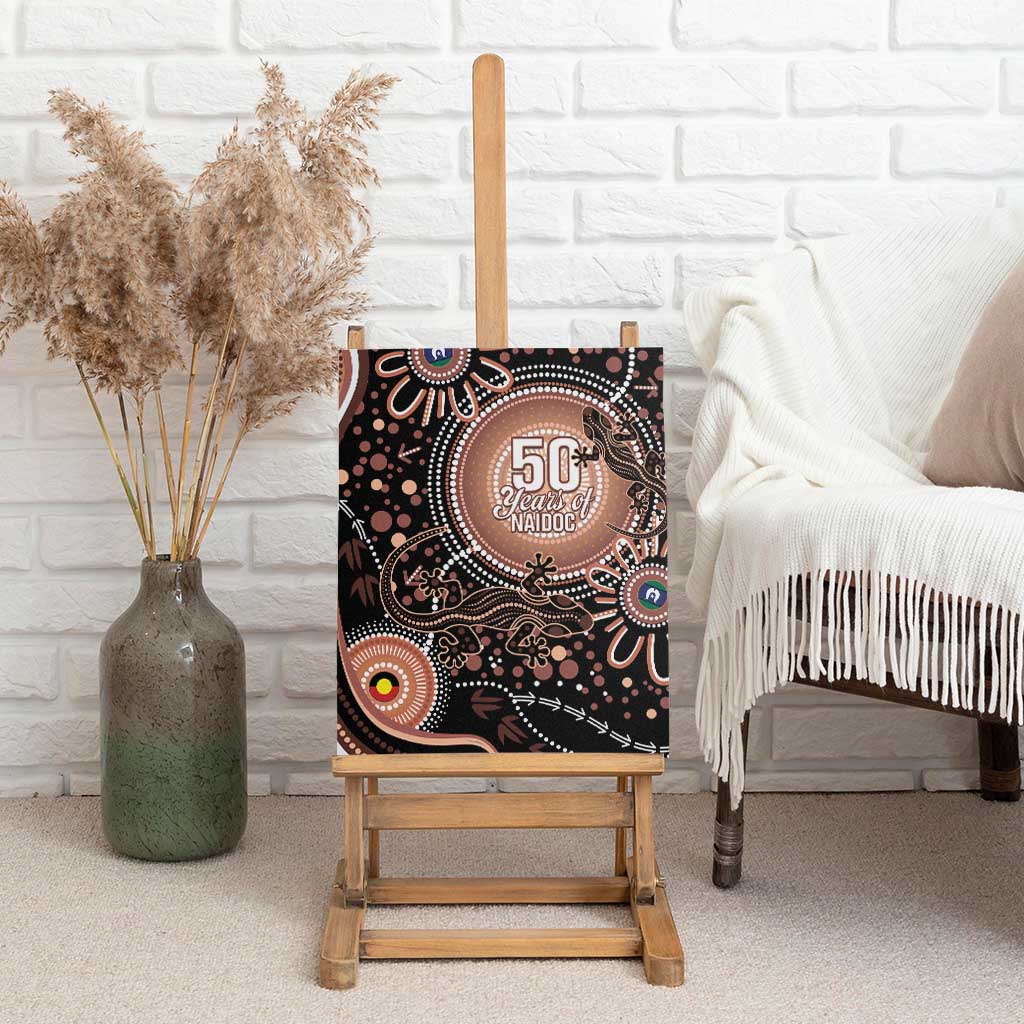 Australia NAIDOC Week Canvas Wall Art Happy 50th Anniversary Brown Version