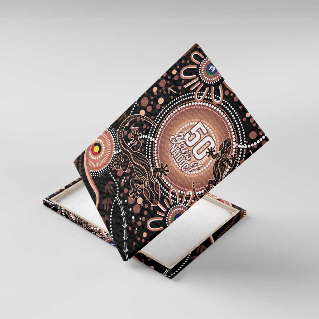 Australia NAIDOC Week Canvas Wall Art Happy 50th Anniversary Brown Version