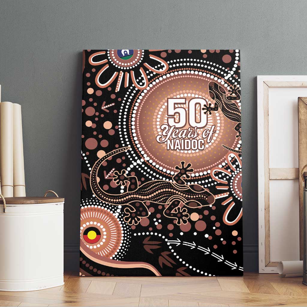 Australia NAIDOC Week Canvas Wall Art Happy 50th Anniversary Brown Version