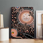 Australia NAIDOC Week Canvas Wall Art Happy 50th Anniversary Brown Version
