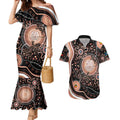 Australia NAIDOC Week Couples Matching Mermaid Dress and Hawaiian Shirt Happy 50th Anniversary Brown Version