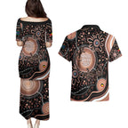 Australia NAIDOC Week Couples Matching Puletasi and Hawaiian Shirt Happy 50th Anniversary Brown Version