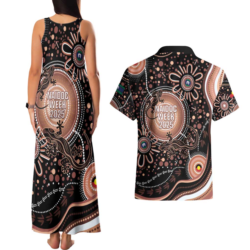 Australia NAIDOC Week Couples Matching Tank Maxi Dress and Hawaiian Shirt Happy 50th Anniversary Brown Version