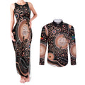 Australia NAIDOC Week Couples Matching Tank Maxi Dress and Long Sleeve Button Shirt Happy 50th Anniversary Brown Version