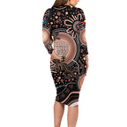 Australia NAIDOC Week Family Matching Long Sleeve Bodycon Dress and Hawaiian Shirt Happy 50th Anniversary Brown Version