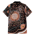 Australia NAIDOC Week Family Matching Off Shoulder Maxi Dress and Hawaiian Shirt Happy 50th Anniversary Brown Version