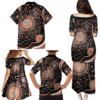 Australia NAIDOC Week Family Matching Puletasi and Hawaiian Shirt Happy 50th Anniversary Brown Version
