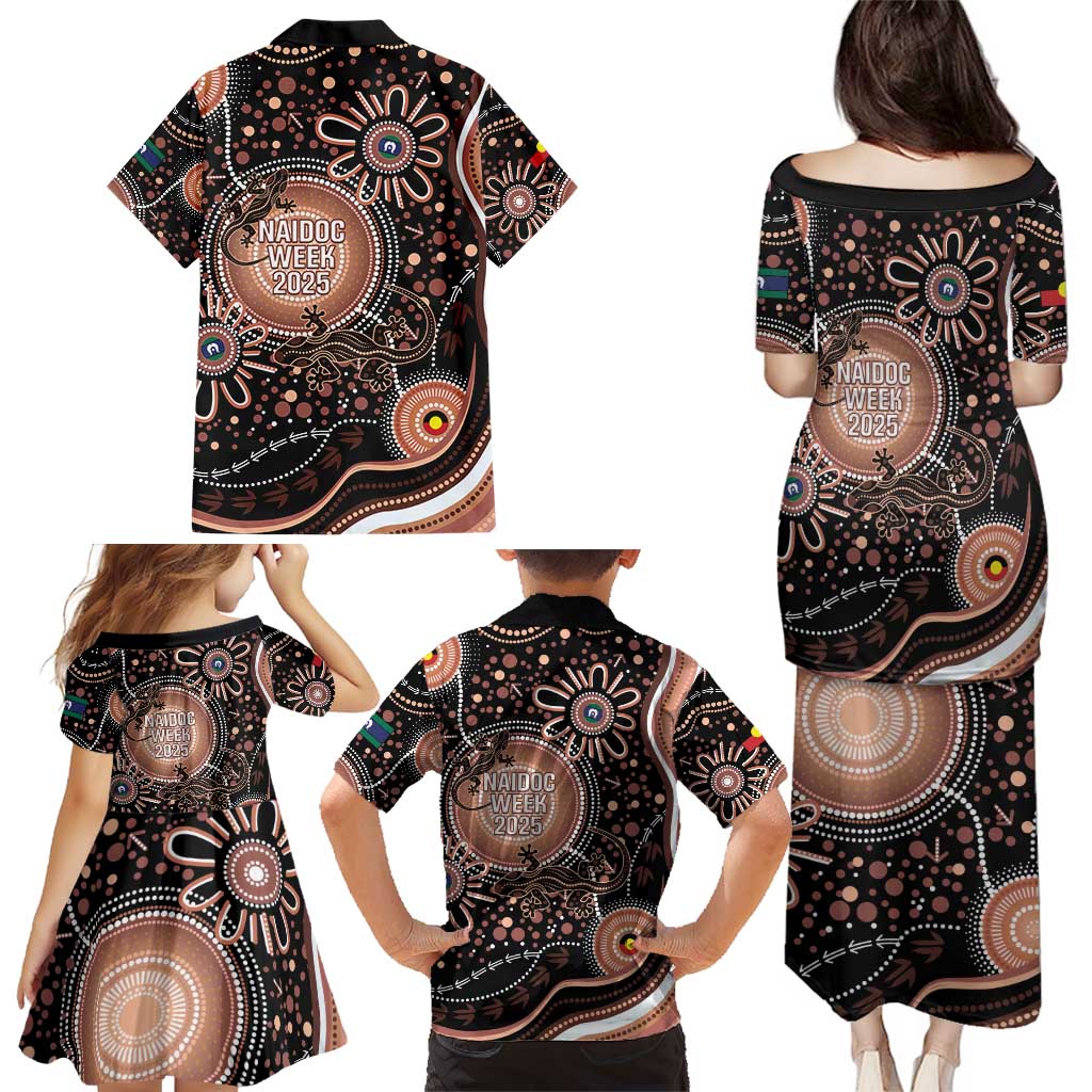 Australia NAIDOC Week Family Matching Puletasi and Hawaiian Shirt Happy 50th Anniversary Brown Version