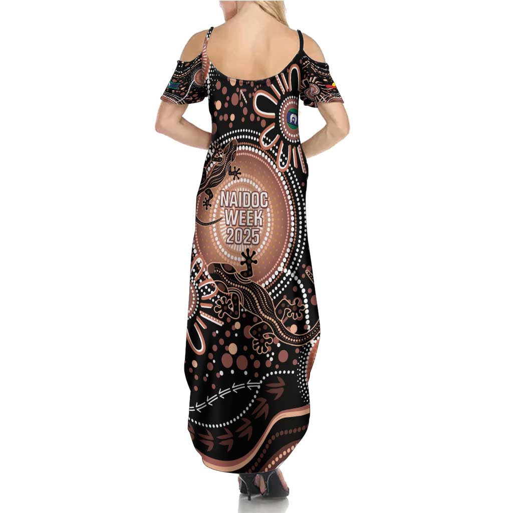 Australia NAIDOC Week Family Matching Summer Maxi Dress and Hawaiian Shirt Happy 50th Anniversary Brown Version