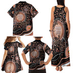Australia NAIDOC Week Family Matching Tank Maxi Dress and Hawaiian Shirt Happy 50th Anniversary Brown Version