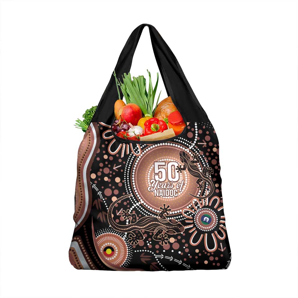 Australia NAIDOC Week Grocery Bag Happy 50th Anniversary Brown Version