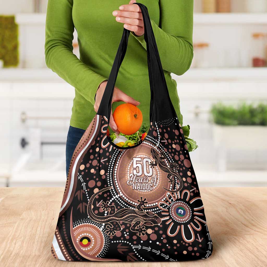 Australia NAIDOC Week Grocery Bag Happy 50th Anniversary Brown Version