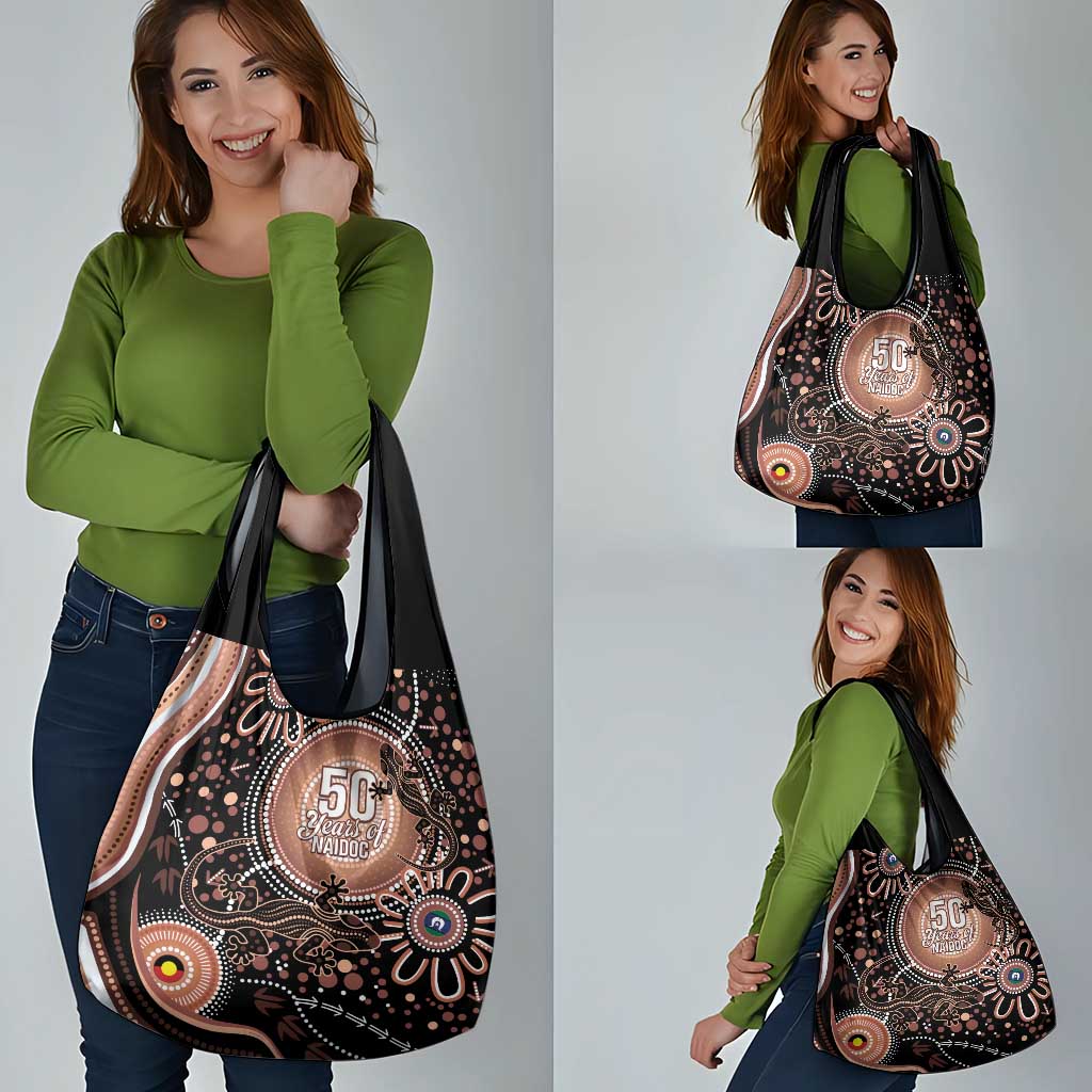 Australia NAIDOC Week Grocery Bag Happy 50th Anniversary Brown Version