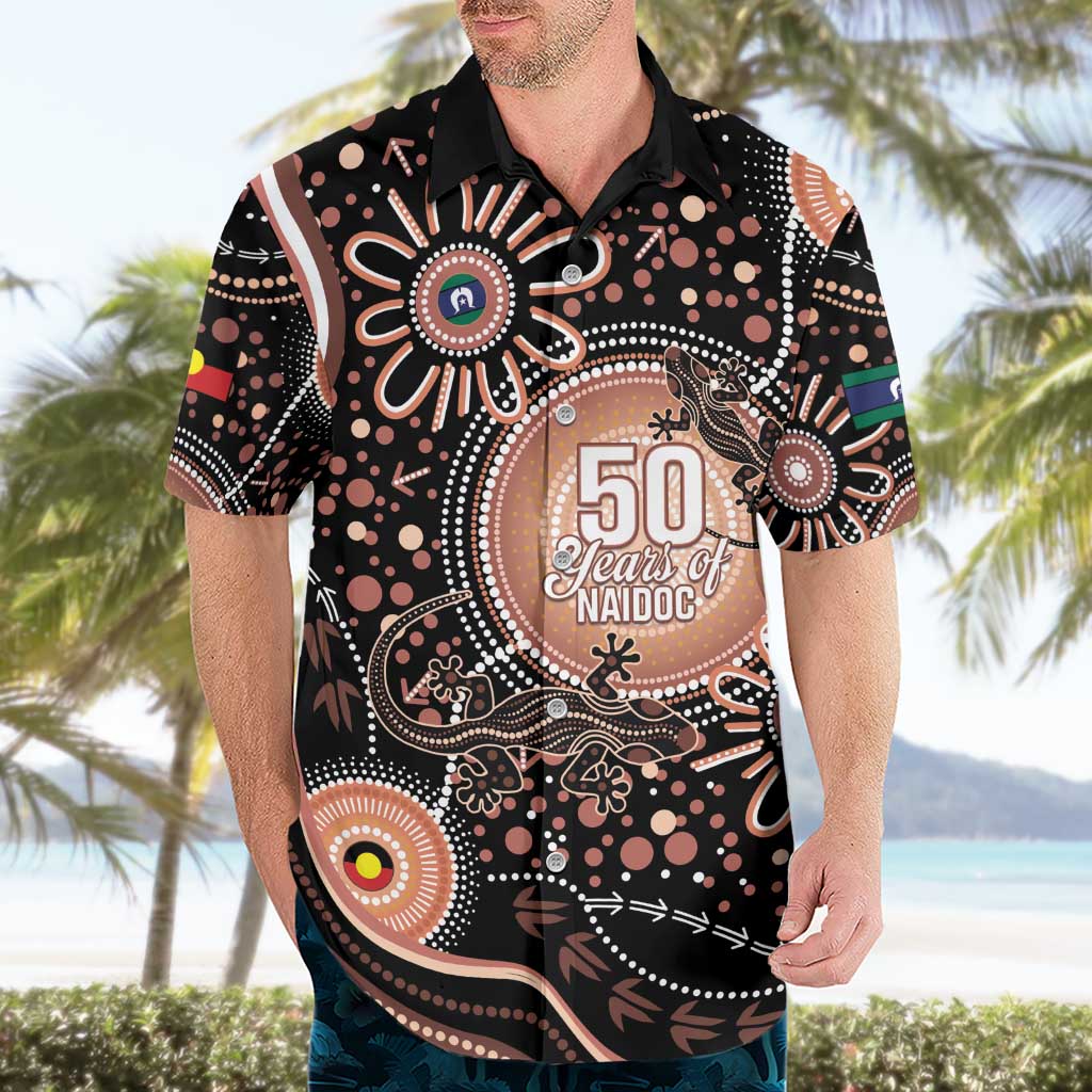 Australia NAIDOC Week Hawaiian Shirt Happy 50th Anniversary Brown Version