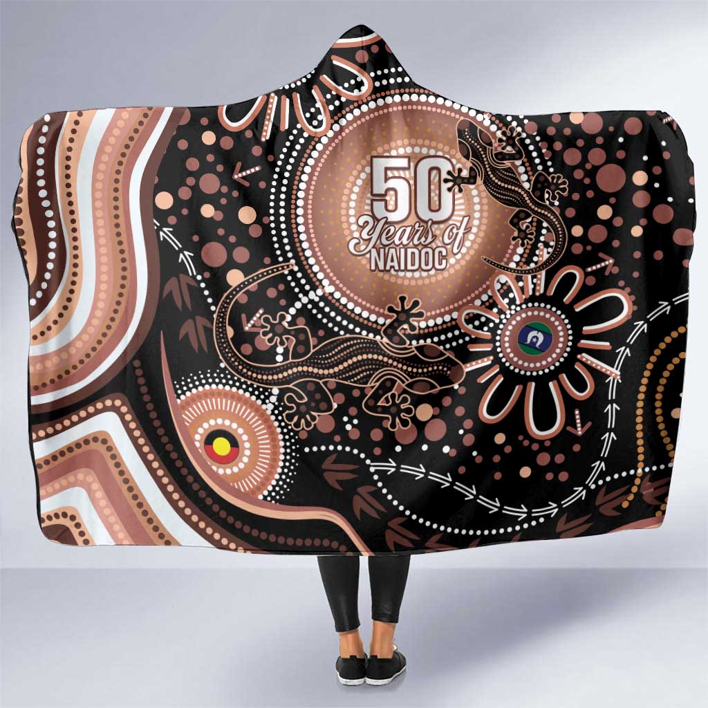 Australia NAIDOC Week Hooded Blanket Happy 50th Anniversary Brown Version