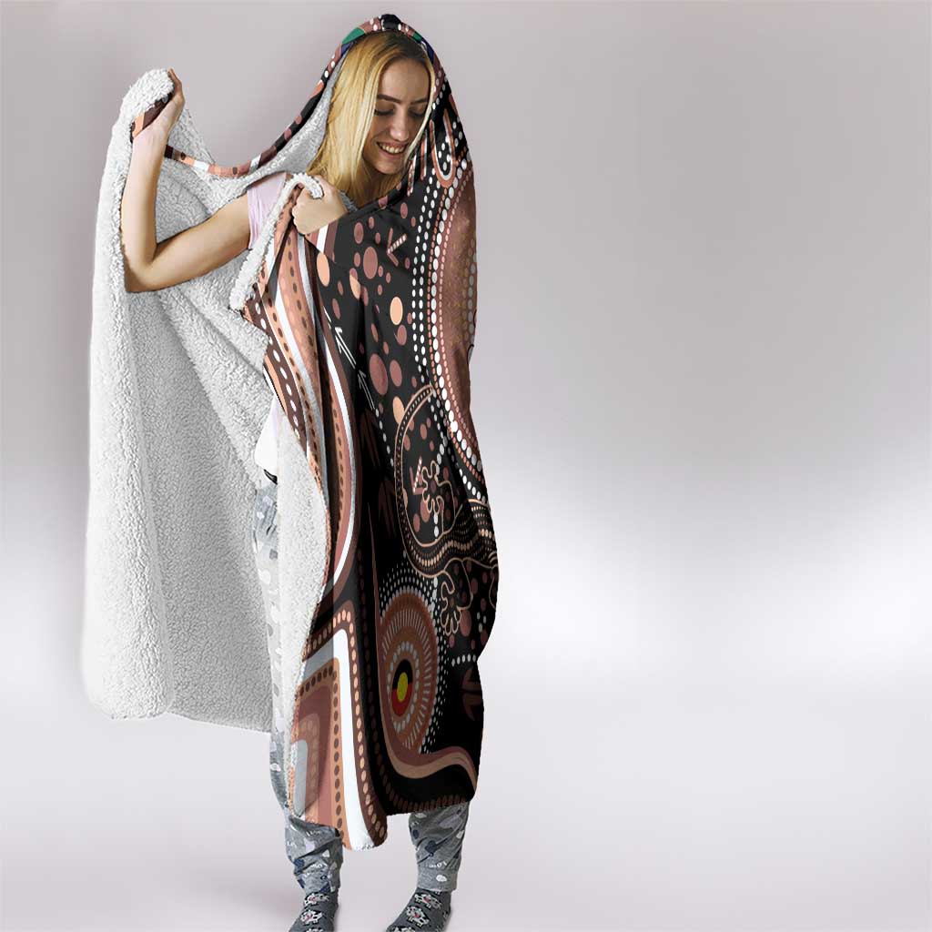 Australia NAIDOC Week Hooded Blanket Happy 50th Anniversary Brown Version