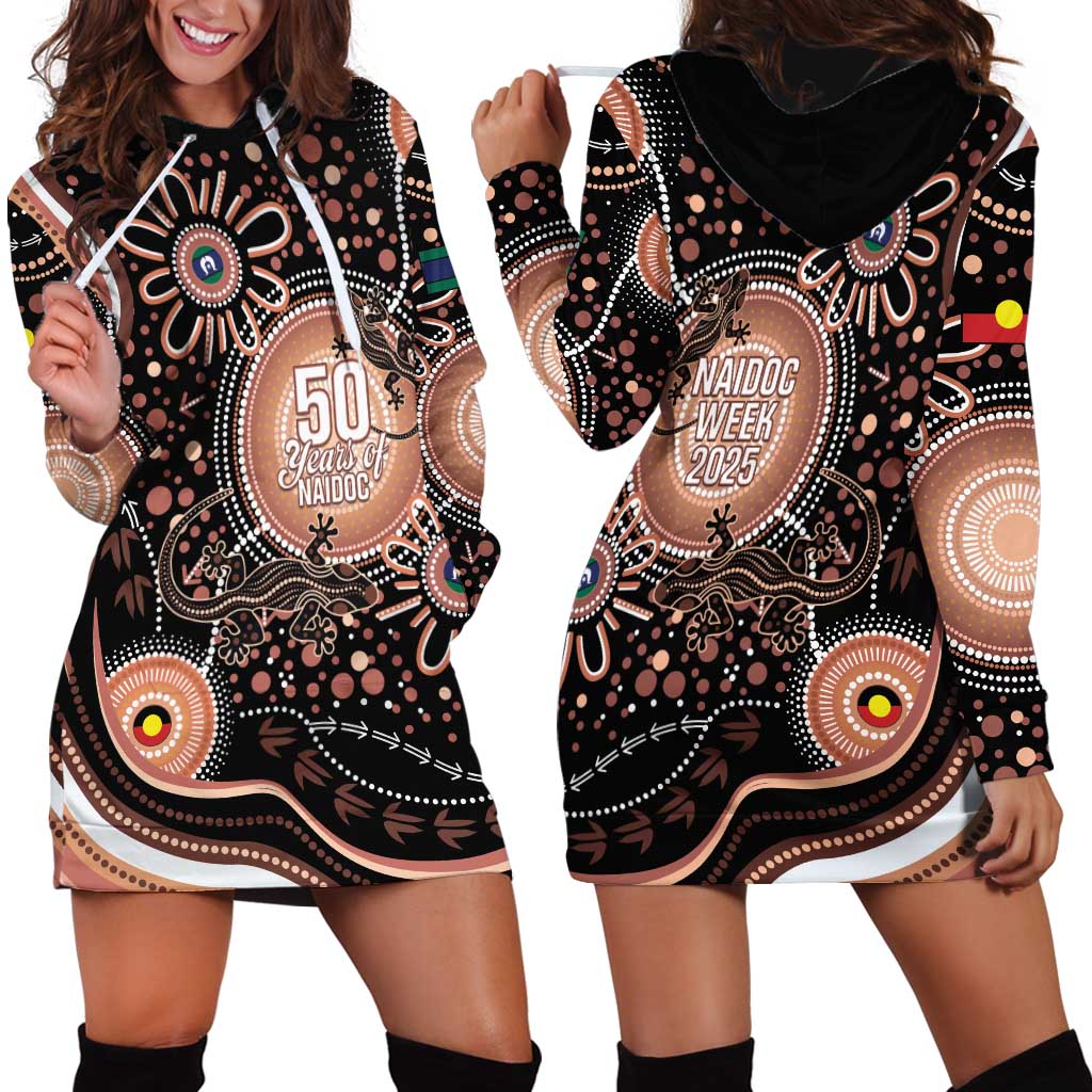 Australia NAIDOC Week Hoodie Dress Happy 50th Anniversary Brown Version