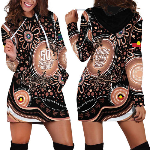 Australia NAIDOC Week Hoodie Dress Happy 50th Anniversary Brown Version