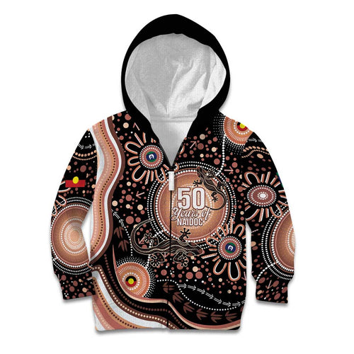 Australia NAIDOC Week Kid Hoodie Happy 50th Anniversary Brown Version
