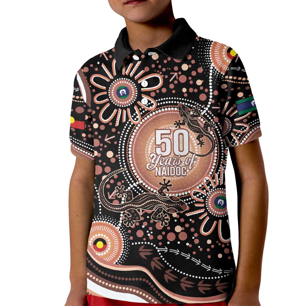 Australia NAIDOC Week Kid Polo Shirt Happy 50th Anniversary Brown Version