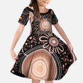 Australia NAIDOC Week Kid Short Sleeve Dress Happy 50th Anniversary Brown Version