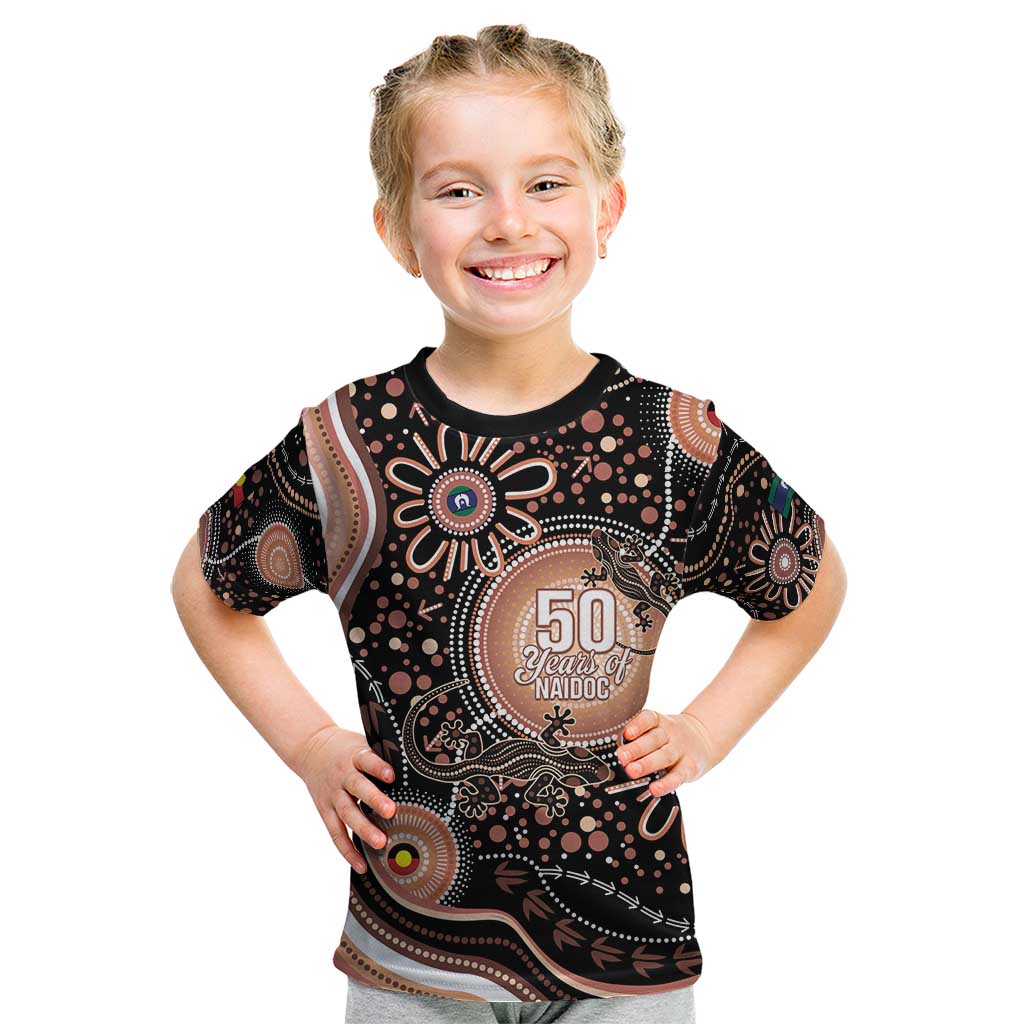 Australia NAIDOC Week Kid T Shirt Happy 50th Anniversary Brown Version