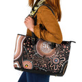 Australia NAIDOC Week Leather Tote Bag Happy 50th Anniversary Brown Version