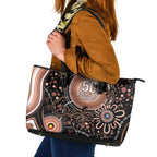 Australia NAIDOC Week Leather Tote Bag Happy 50th Anniversary Brown Version