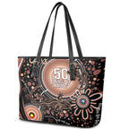 Australia NAIDOC Week Leather Tote Bag Happy 50th Anniversary Brown Version
