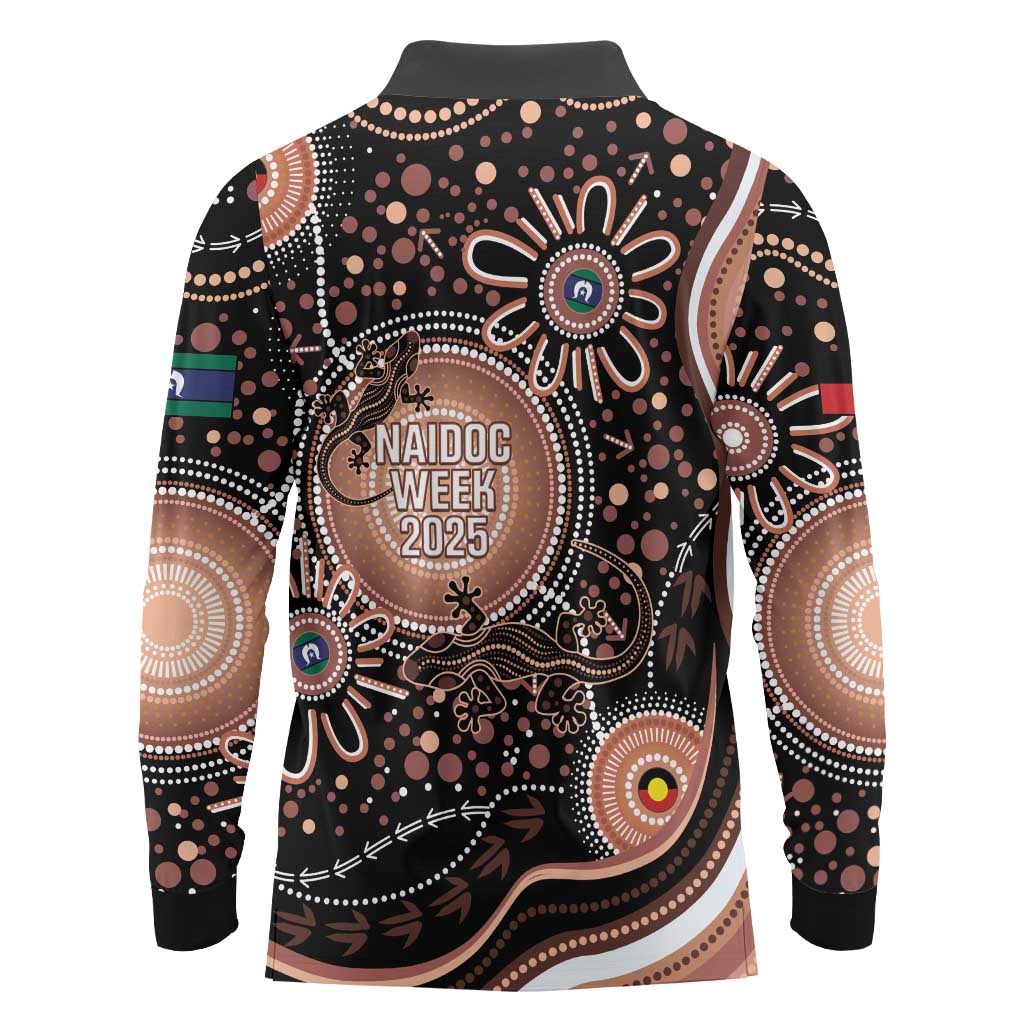 Australia NAIDOC Week Long Sleeve Polo Shirt Happy 50th Anniversary Brown Version