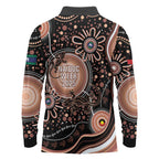 Australia NAIDOC Week Long Sleeve Polo Shirt Happy 50th Anniversary Brown Version