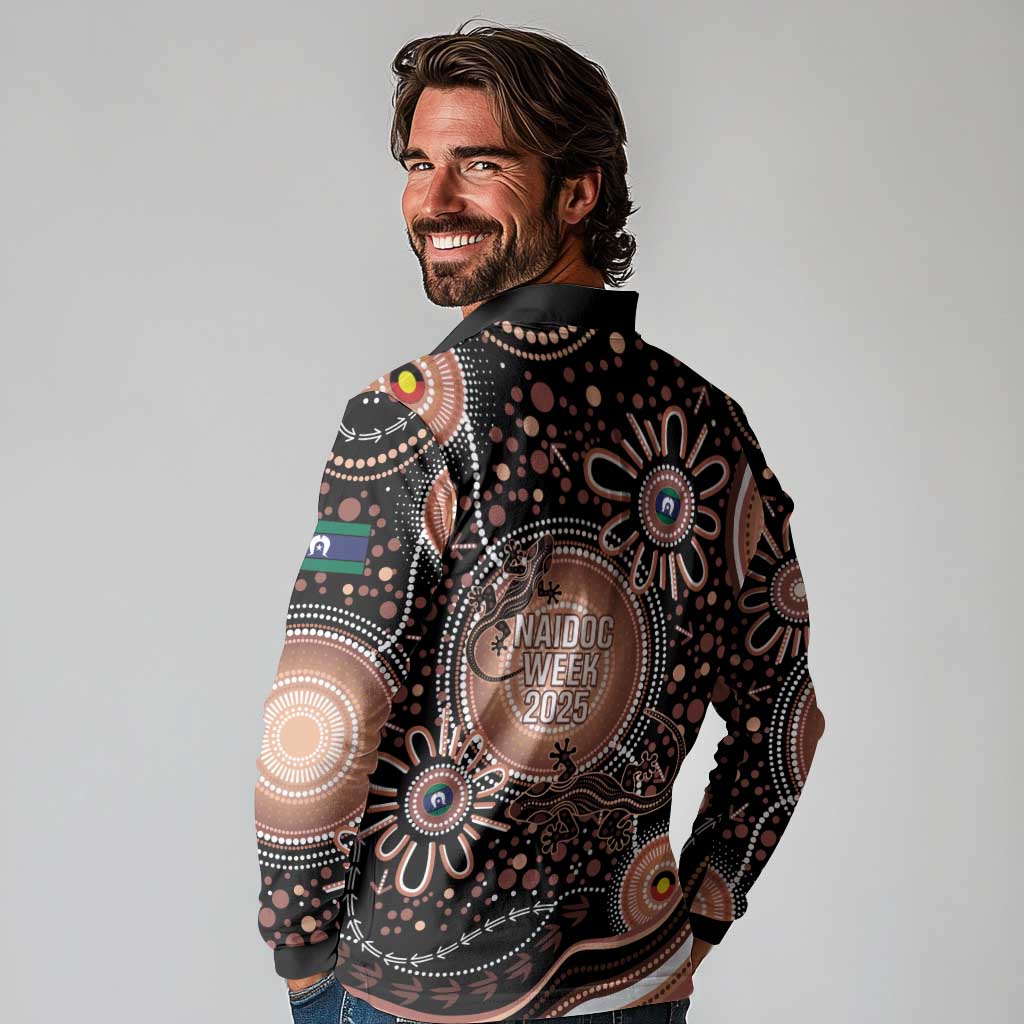 Australia NAIDOC Week Long Sleeve Polo Shirt Happy 50th Anniversary Brown Version