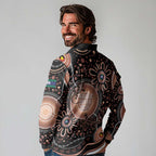 Australia NAIDOC Week Long Sleeve Polo Shirt Happy 50th Anniversary Brown Version