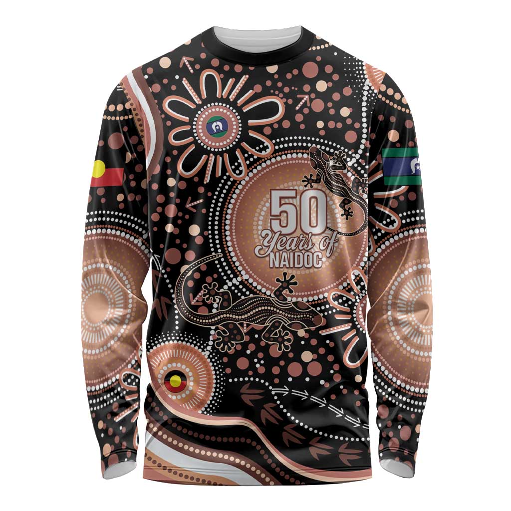 Australia NAIDOC Week Long Sleeve Shirt Happy 50th Anniversary Brown Version