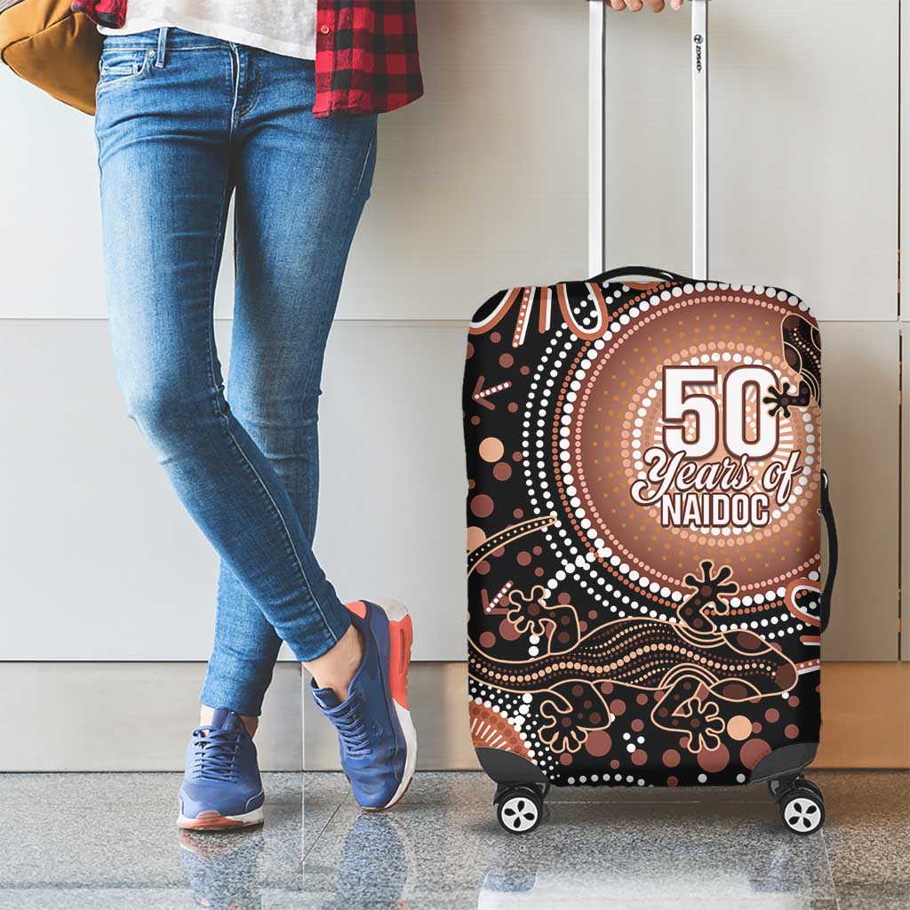 Australia NAIDOC Week Luggage Cover Happy 50th Anniversary Brown Version