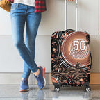 Australia NAIDOC Week Luggage Cover Happy 50th Anniversary Brown Version