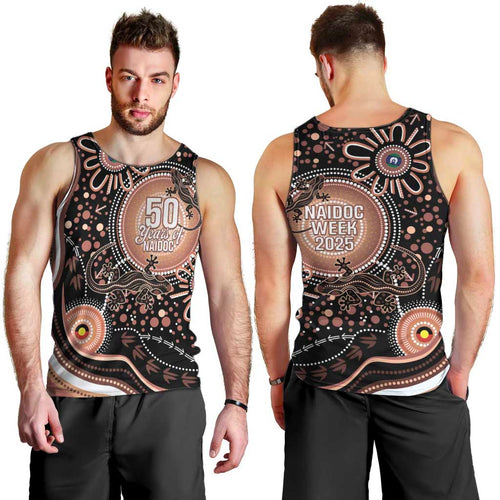 Australia NAIDOC Week Men Tank Top Happy 50th Anniversary Brown Version