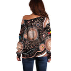 Australia NAIDOC Week Off Shoulder Sweater Happy 50th Anniversary Brown Version