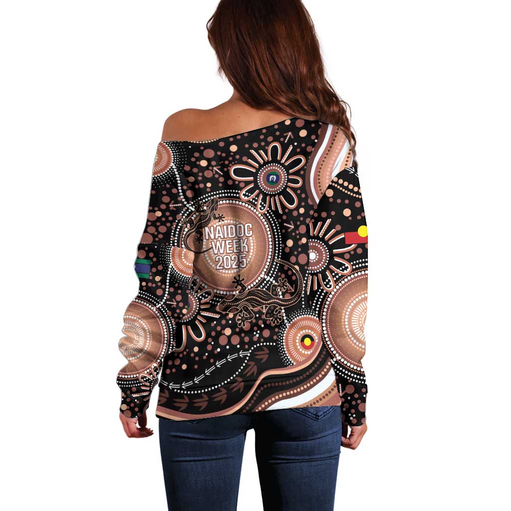 Australia NAIDOC Week Off Shoulder Sweater Happy 50th Anniversary Brown Version