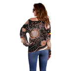 Australia NAIDOC Week Off Shoulder Sweater Happy 50th Anniversary Brown Version