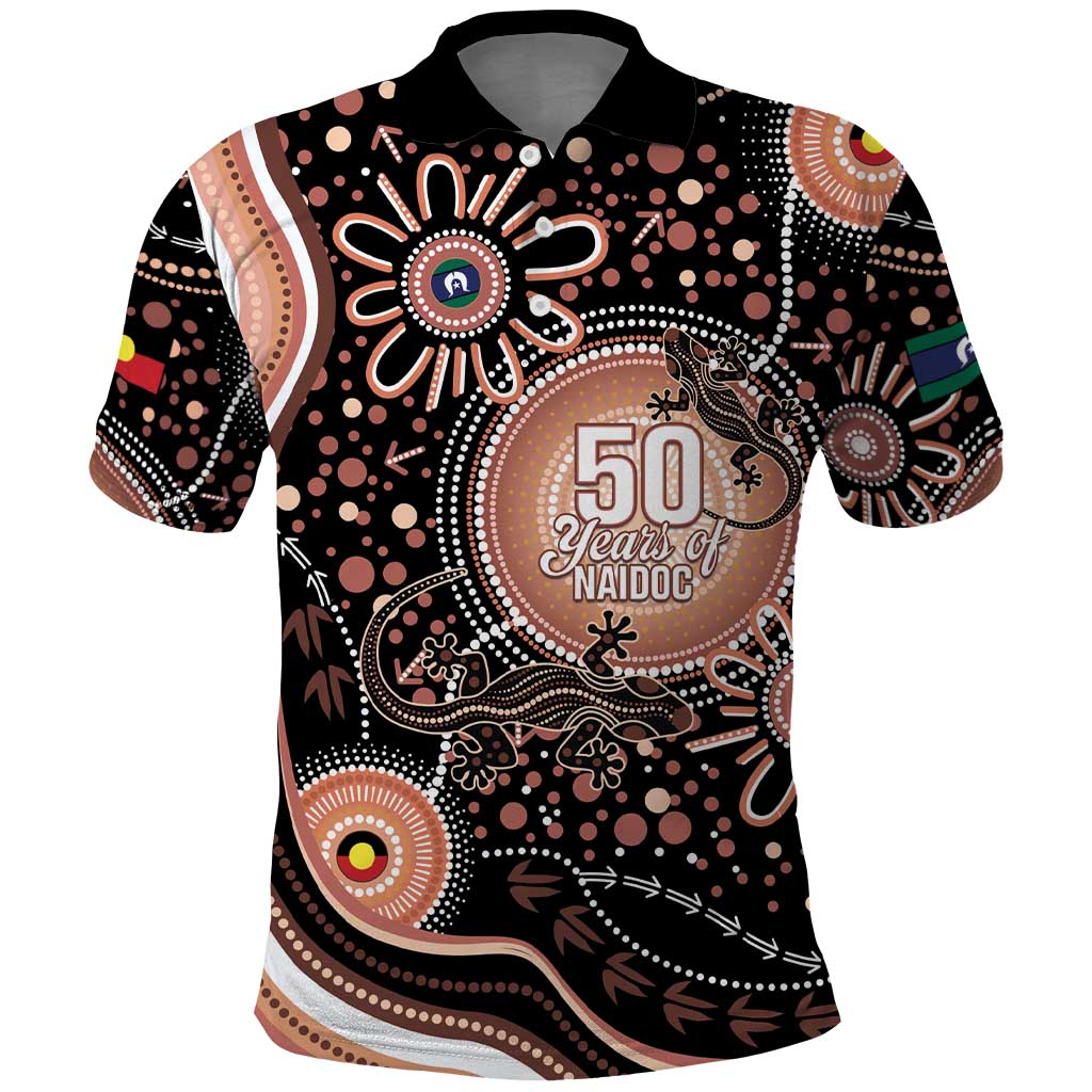 Australia NAIDOC Week Polo Shirt Happy 50th Anniversary Brown Version