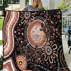 Australia NAIDOC Week Quilt Happy 50th Anniversary Brown Version
