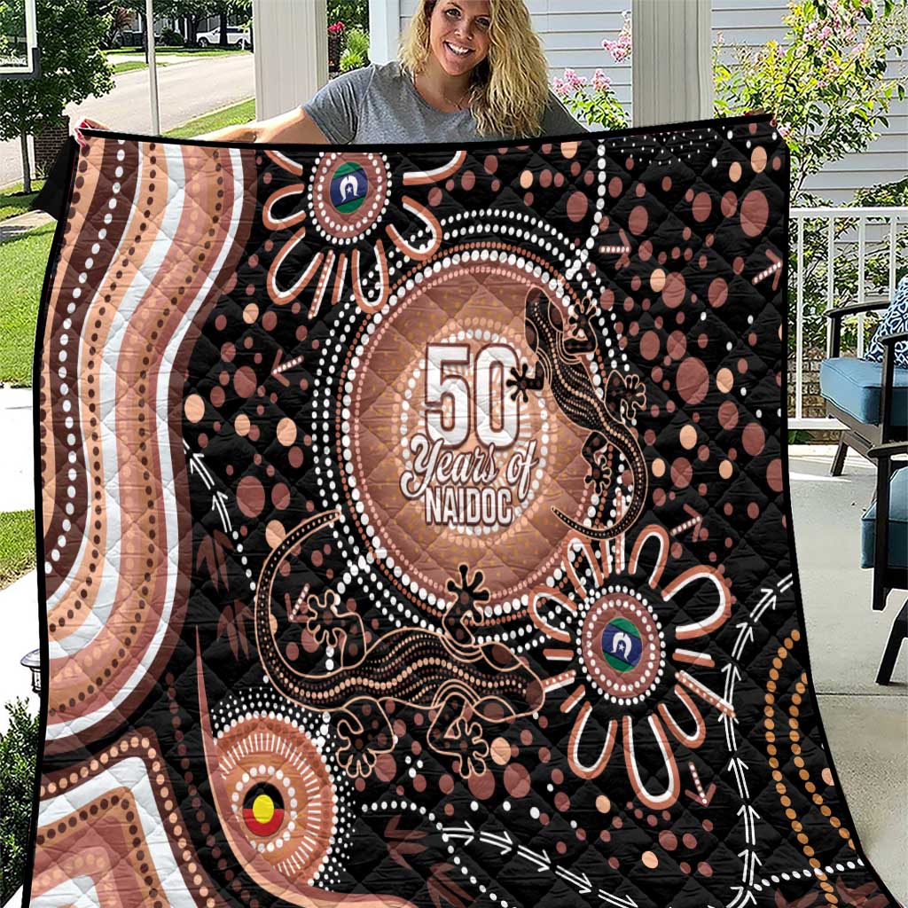 Australia NAIDOC Week Quilt Happy 50th Anniversary Brown Version