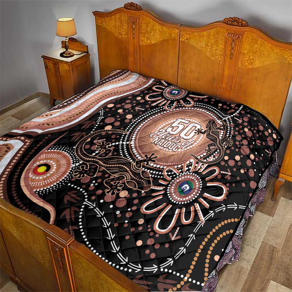 Australia NAIDOC Week Quilt Happy 50th Anniversary Brown Version